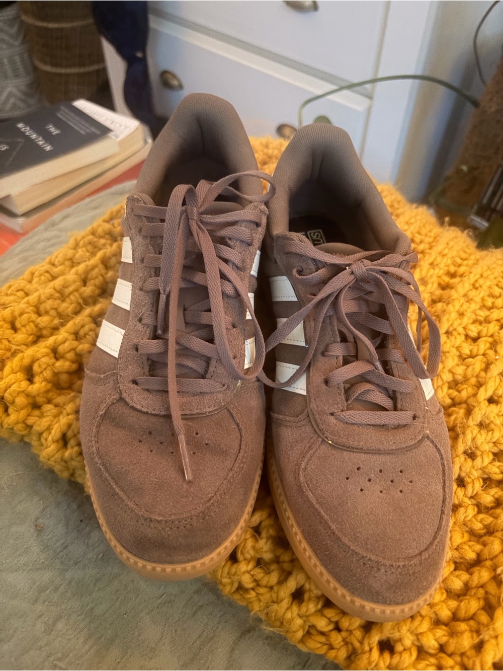 Brown adidas sneakers